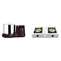 Butterfly Hippo Table Top Wet Grinder, 2 L (Cherry) & Butterfly Smart Stainless Steel 2 Burner Gas Stove, Manual Ignition, Sliver