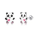 Butterfly Ladybug Unicorn Sloth Flamingo Dog Cat Turtle Angel Koala Daisy Panda Stud Earrings for Girls Women - Sterling Silver Hypoallergenic Animal Earrings with Secure Screw Backs