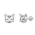 Butterfly Ladybug Unicorn Sloth Flamingo Dog Cat Turtle Angel Koala Daisy Panda Stud Earrings for Girls Women - Sterling Silver Hypoallergenic Animal Earrings with Secure Screw Backs