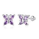 Butterfly Ladybug Unicorn Sloth Flamingo Dog Cat Turtle Angel Koala Daisy Panda Stud Earrings for Girls Women - Sterling Silver Hypoallergenic Animal Earrings with Secure Screw Backs