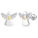 Butterfly Ladybug Unicorn Sloth Flamingo Dog Cat Turtle Angel Koala Daisy Panda Stud Earrings for Girls Women - Sterling Silver Hypoallergenic Animal Earrings with Secure Screw Backs