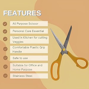 butterfly premium plastic multipurpose scissors set  tailoring scissors for cloth cutting  home office fabric craft paper leaf kids school projects yarn kitchen diy hair cutting 1