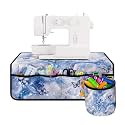 Butterfly Sewing Machine Carry Case for Table with 4 Pockets for Sewing Accessories Non Slip Mats Soft Sew Machine Pad Protective Accessories