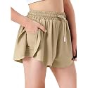 Butterfly Shorts Girls 2 in 1 Flowy Shorts with Pocket Athletic Skorts for Girls Running Tennis Skirts 2-14Y