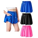 Butterfly Shorts Girls 2 in 1 Flowy Shorts with Pocket Athletic Skorts for Girls Running Tennis Skirts 2-14Y