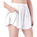 Butterfly Shorts Girls 2 in 1 Flowy Shorts with Pocket Athletic Skorts for Girls Running Tennis Skirts 2-14Y