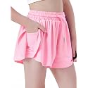 Butterfly Shorts Girls 2 in 1 Flowy Shorts with Pocket Athletic Skorts for Girls Running Tennis Skirts 2-14Y