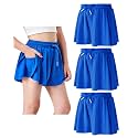 Butterfly Shorts Girls 2 in 1 Flowy Shorts with Pocket Athletic Skorts for Girls Running Tennis Skirts 2-14Y