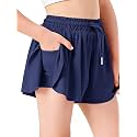 Butterfly Shorts Girls 2 in 1 Flowy Shorts with Pocket Athletic Skorts for Girls Running Tennis Skirts 2-14Y