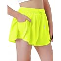 Butterfly Shorts Girls 2 in 1 Flowy Shorts with Pocket Athletic Skorts for Girls Running Tennis Skirts 2-14Y