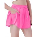 Butterfly Shorts Girls 2 in 1 Flowy Shorts with Pocket Athletic Skorts for Girls Running Tennis Skirts 2-14Y