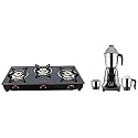 Butterfly Smart Glass 3 Burner Gas Stove, Black, Manual &amp; Hero Plus Mixer Grinder 550 W, Grey, Small &amp; Jet Elite 750-Watt Mixer Grinder (Grey)