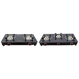 butterfly smart glass 3 burner gas stove black amp cordial induction base non-stick aluminium kitchen set 4-pieces black combo