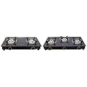 Butterfly Smart 3 Burner Glass Top Gas Stove | Manual Ignition | Scratch Resistant Toughened Glass | Brass Burners | Skid-proof Legs | 1 Year Manufacturer's Warranty | Black