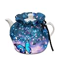 Butterfly Tea Pot Cozies Breakfast Warmer Dustproof Kitchen Home Decorative Tea Cosy Insulated Kettle Cover for Home Kitchen Decor Tea Cozies Christmas Decor
