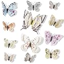 OPSEAM 3D Butterfly Wall Decor Butterfly Decorations Stickers with Magnets