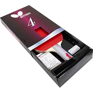 butterfly wooden 401 table tennis racket set - 1 ping pong paddle 1 ping pong paddle case - gift box - ittf approved red grey and blue 