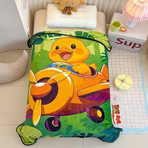 butterthief multipurpose cartoon print light weight blanket  soft cozy plush all seasons blankets for 0-5 years  wrapper cum blanket for baby boys girlsnew born kids toddler duck aeroplane