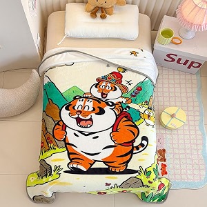 butterthief multipurpose cartoon print light weight blanket  soft cozy plush all seasons blankets for 0-5 years  wrapper cum blanket for baby boys girlsnew born kids toddler tiger king