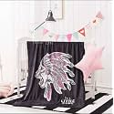 Butterthief Multipurpose Cartoon Print Light Weight Blanket | Soft Cozy Plush All Seasons Blankets for 0-5 Years | Wrapper Cum Blanket for Baby Boys, Girls,New Born Kids Toddler (Black Lion)