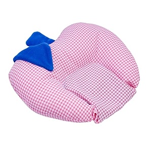 butterthief round head shape mustard seed rai pillow for newborn baby neck pillow 0-12 months infant pillow apple pink