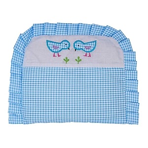 butterthief round head shape mustard seed rai pillow for newborn baby neck pillow 0-12 months infant pillow blue