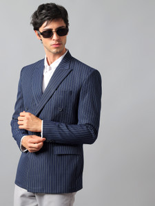 The Button Story Striped Double Breasted Casual
