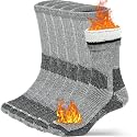 Buttons &amp; Pleats Wool Socks for Men &amp; Women Merino Thermal Warm Cozy Winter Boot Sock