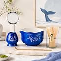Buucup Matcha Whisk Set, Klein Blue Ceramic Bowl Kit with Spout