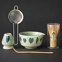 Buucup Matcha Whisk Set, Matcha Bowl Set ，5 Pcs Matcha Kit (Ombre Leaf)