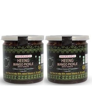buy one get one zaaika garlic heeng mango pickle low oil indian traditional home made hing garlic achaar  no preservatives 450gm