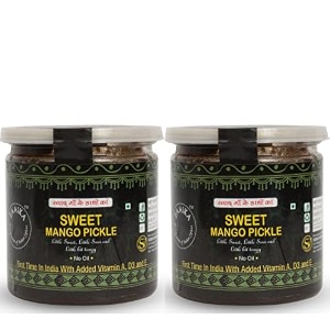 buy one get one zaaika sweet mango pickle no oil indian traditional home made achaar  no preservatives - 450 gm