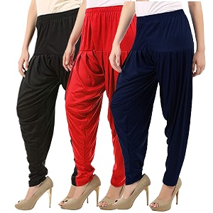 buy that trendz combo offer pack of 3 cotton viscose lycra dhoti patiyala salwar harem bottoms pants for womens white maroon black
