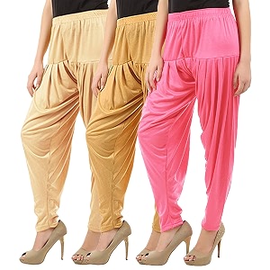 buy that trendz combo offer pack of 3 cotton viscose lycra dhoti patiyala salwar harem bottoms pants for womens white maroon black