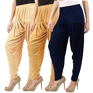 buy that trendz combo offer pack of 3 cotton viscose lycra dhoti patiyala salwar harem bottoms pants for womens white maroon black