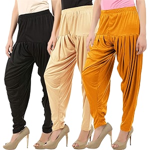 buy that trendz combo offer pack of 3 cotton viscose lycra dhoti patiyala salwar harem bottoms pants for womens white maroon black