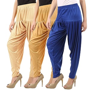 buy that trendz combo offer pack of 3 cotton viscose lycra dhoti patiyala salwar harem bottoms pants for womens white maroon black