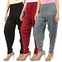 Buy That Trendz Combo Offer (Pack of 3) Cotton Viscose Lycra Dhoti Patiyala Salwar Harem Bottoms Pants for Womens (White, Maroon, Black)