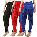 Buy That Trendz Combo Offer (Pack of 3) Cotton Viscose Lycra Dhoti Patiyala Salwar Harem Bottoms Pants for Womens (White, Maroon, Black)