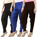 Buy That Trendz Combo Offer (Pack of 3) Cotton Viscose Lycra Dhoti Patiyala Salwar Harem Bottoms Pants for Womens (White, Maroon, Black)