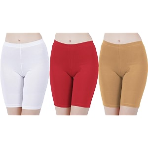 buy that trendz cotton lycra tight fit stretchable cycling shorts womensshorties for exerciseworkoutyogagymcycleactive wear running red dark skin royal blue combo pack of 3