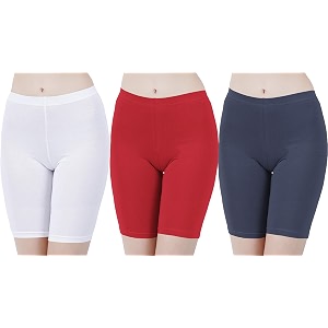 buy that trendz cotton lycra tight fit stretchable cycling shorts womensshorties for exerciseworkoutyogagymcycleactive wear running red dark skin royal blue combo pack of 3