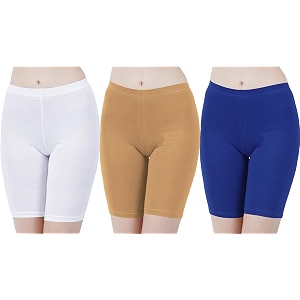 buy that trendz cotton lycra tight fit stretchable cycling shorts womensshorties for exerciseworkoutyogagymcycleactive wear running red dark skin royal blue combo pack of 3