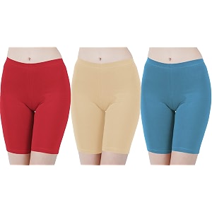 buy that trendz cotton lycra tight fit stretchable cycling shorts womens  shorties for active wearexerciseworkoutyogagymcyclerunning white navy turquoise combo pack of 3