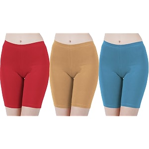 buy that trendz cotton lycra tight fit stretchable cycling shorts womens  shorties for active wearexerciseworkoutyogagymcyclerunning white navy turquoise combo pack of 3