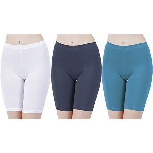 buy that trendz cotton lycra tight fit stretchable cycling shorts womens  shorties for active wearexerciseworkoutyogagymcyclerunning white navy turquoise combo pack of 3
