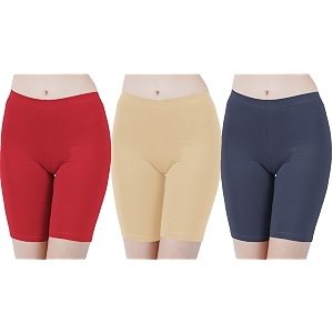 buy that trendz cotton lycra tight fit stretchable cycling shorts womens  shorties for active wearexerciseworkoutyogagymcyclerunning white navy turquoise combo pack of 3