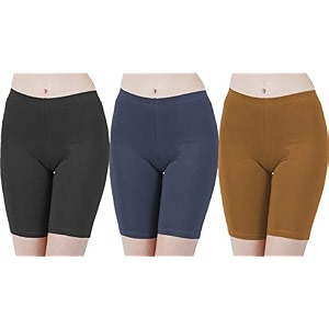 buy that trendz cotton lycra tight fit stretchable cycling shorts womensshorties for exerciseworkoutyogagymcycleactive wear running red dark skin royal blue combo pack of 3