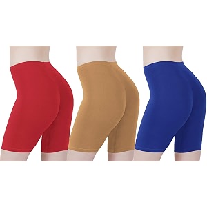 buy that trendz cotton lycra tight fit stretchable cycling shorts womensshorties for exerciseworkoutyogagymcycleactive wear running red dark skin royal blue combo pack of 3