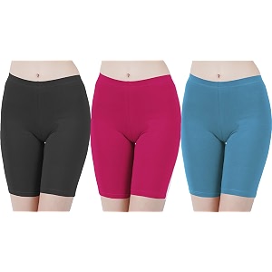 buy that trendz cotton lycra tight fit stretchable cycling shorts womens  shorties for active wearexerciseworkoutyogagymcyclerunning white navy turquoise combo pack of 3